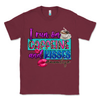 Burgundy I run on caffeine and kisses Classic Tee - FaDigitalArtStudio