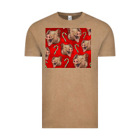Vintage Coffee Yorkshire Pig And Candy Cane Vintage Tee - LillyAllenDesigns