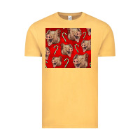 Vintage Mustard Yorkshire Pig And Candy Cane Vintage Tee - LillyAllenDesigns