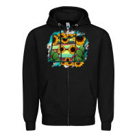 Black Oregon Map Sunflower Cactus Serape Zipper Hoodie - RanaPortraitStore