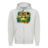 Dove Grey Oregon Map Sunflower Cactus Serape Zipper Hoodie - RanaPortraitStore