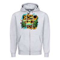 Heather Grey Oregon Map Sunflower Cactus Serape Zipper Hoodie - RanaPortraitStore