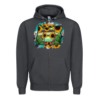 Smoke Oregon Map Sunflower Cactus Serape Zipper Hoodie - RanaPortraitStore