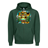 Sports Green Oregon Map Sunflower Cactus Serape Zipper Hoodie - RanaPortraitStore