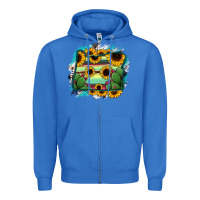 True Royal Oregon Map Sunflower Cactus Serape Zipper Hoodie - RanaPortraitStore