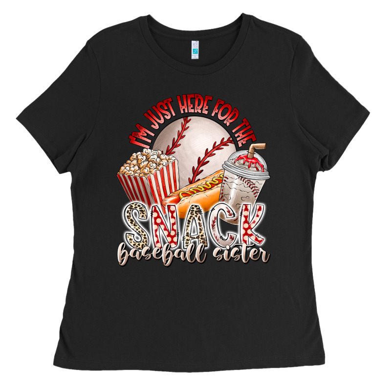 I Am Just Here For The Snack Baseball Sister Ladies Tee by RacoonDesign | Teevron