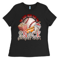 Black i am just here for the snack baseball sister Ladies Tee - RacoonDesign