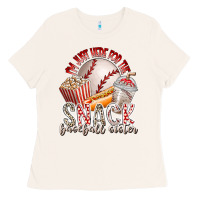 Bone i am just here for the snack baseball sister Ladies Tee - RacoonDesign