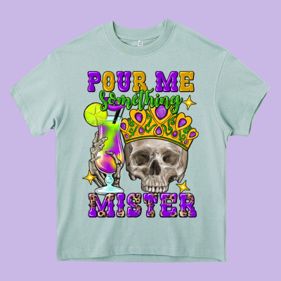 Skull Pour Me Something Mister Heavy Core Tee Designed By Fadigitalartstudio