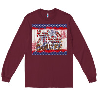 Burgundy red white boujee Long Sleeve Tee - Artiststas