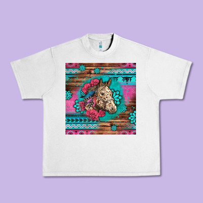 Floral Horse Urban Heavy Tee Designed By Lillyallendesigns