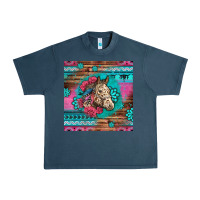 Midnight Navy floral horse Urban Heavy Tee - LillyAllenDesigns