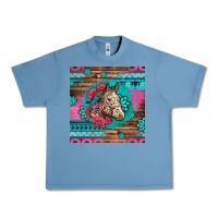 Pebble Blue floral horse Urban Heavy Tee - LillyAllenDesigns