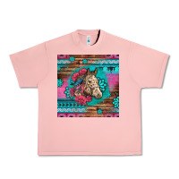 Salmon floral horse Urban Heavy Tee - LillyAllenDesigns
