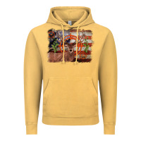 Vintage Mustard deer hunting target american flag  background Vintage Hoodie - BarkalooDesign