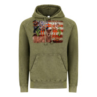 Vintage Olive deer hunting target american flag  background Vintage Hoodie - BarkalooDesign