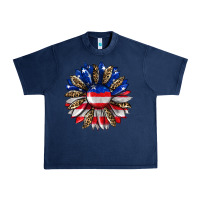 Navy american flag leopard Urban Heavy Tee - RanaPortraitStore