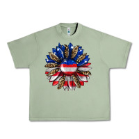 Oil Green american flag leopard Urban Heavy Tee - RanaPortraitStore