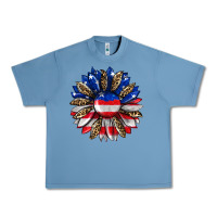 Pebble Blue american flag leopard Urban Heavy Tee - RanaPortraitStore