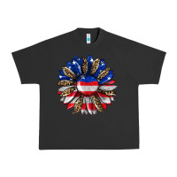 Pigment Black american flag leopard Urban Heavy Tee - RanaPortraitStore