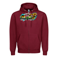 Burgundy Tennessee Map Sunflower Cactus Serape Zipper Hoodie - RanaPortraitStore