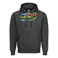Charcoal Heather Tennessee Map Sunflower Cactus Serape Zipper Hoodie - RanaPortraitStore
