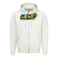 Oatmeal Heather Tennessee Map Sunflower Cactus Serape Zipper Hoodie - RanaPortraitStore