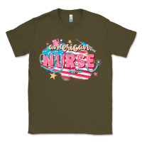Army Green American Nurse Classic Tee - FaDigitalArtStudio