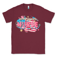 Burgundy American Nurse Classic Tee - FaDigitalArtStudio