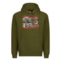 Army Green god is love cross Premium Hoodie - BarkalooDesign