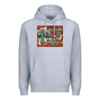 Heather Grey god is love cross Premium Hoodie - BarkalooDesign