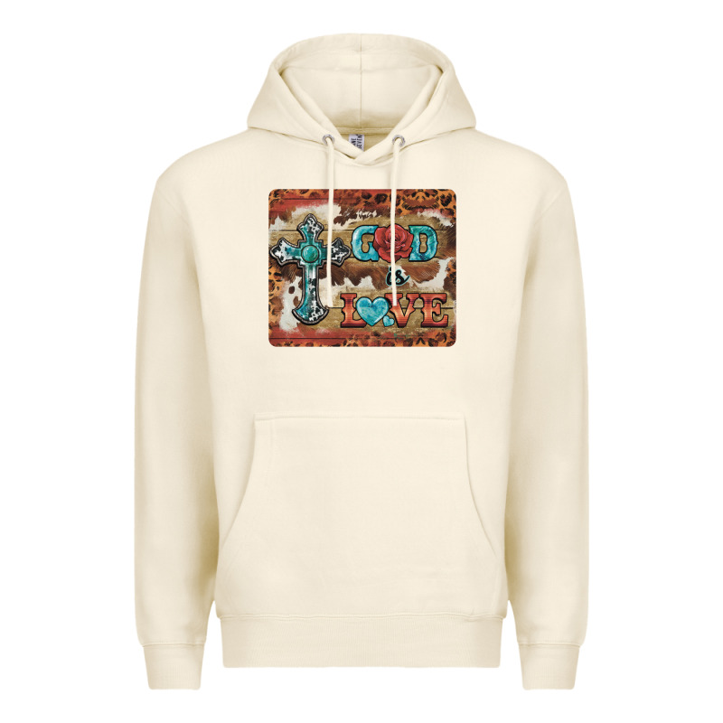 God Is Love Cross Premium Hoodie by BarkalooDesign | Teevron