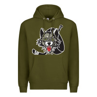 Army Green chicago wolves Premium Hoodie - DesigneFamous