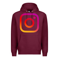Burgundy instagram Premium Hoodie - DesigneFamous