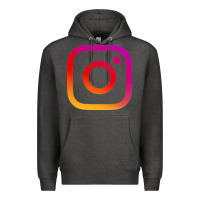 Charcoal Heather instagram Premium Hoodie - DesigneFamous