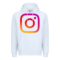 White instagram Premium Hoodie - DesigneFamous