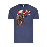Vintage Denim Christmas Candy Cane Baby Gorilla Vintage Tee - LillyAllenDesigns