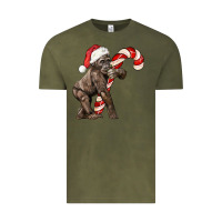 Vintage Olive Christmas Candy Cane Baby Gorilla Vintage Tee - LillyAllenDesigns
