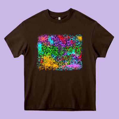 Colorful Leopard Background Heavy Core Tee Designed By Ranaportraitstore