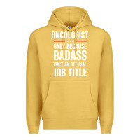 Antique Gold oncologist because badass isn't a job title cool gift Premium Hoodie - DesigneFamous