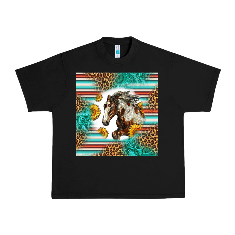 Western Mustang Horse Urban Heavy Tee by LillyAllenDesigns | Teevron
