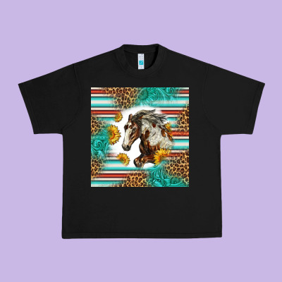 Western Mustang Horse Urban Heavy Tee Designed By Lillyallendesigns