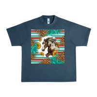 Midnight Navy western mustang horse Urban Heavy Tee - LillyAllenDesigns