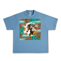 Pebble Blue western mustang horse Urban Heavy Tee - LillyAllenDesigns