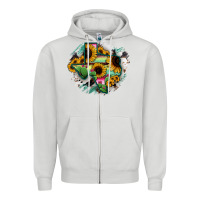 Dove Grey Texas Map Sunflower Cactus Serape Zipper Hoodie - RanaPortraitStore