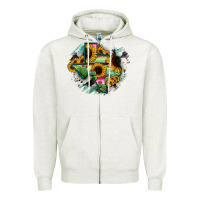 Oatmeal Heather Texas Map Sunflower Cactus Serape Zipper Hoodie - RanaPortraitStore