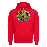 Red Texas Map Sunflower Cactus Serape Zipper Hoodie - RanaPortraitStore