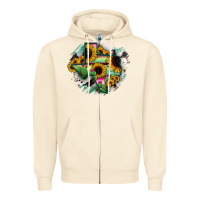 Sandshell Texas Map Sunflower Cactus Serape Zipper Hoodie - RanaPortraitStore