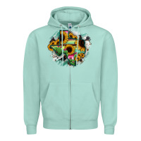 Texas Map Sunflower Cactus Serape Zipper Hoodie | Teevron