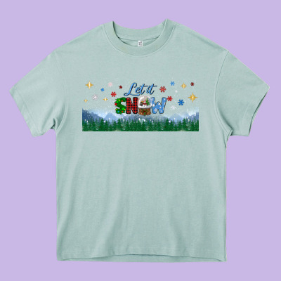 Let It Snow Libbey Glass Heavy Core Tee Designed By Bundleandbundleshop